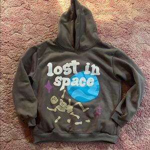 Space Adventure Kids Hoodie - Charcoal